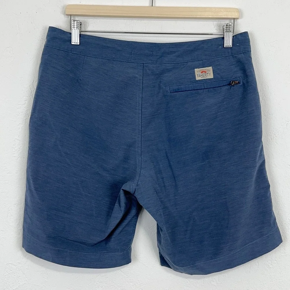 Faherty All day Shorts Mens Sz 33 Blue Drawstring Chino Stretch Casual Pockets
